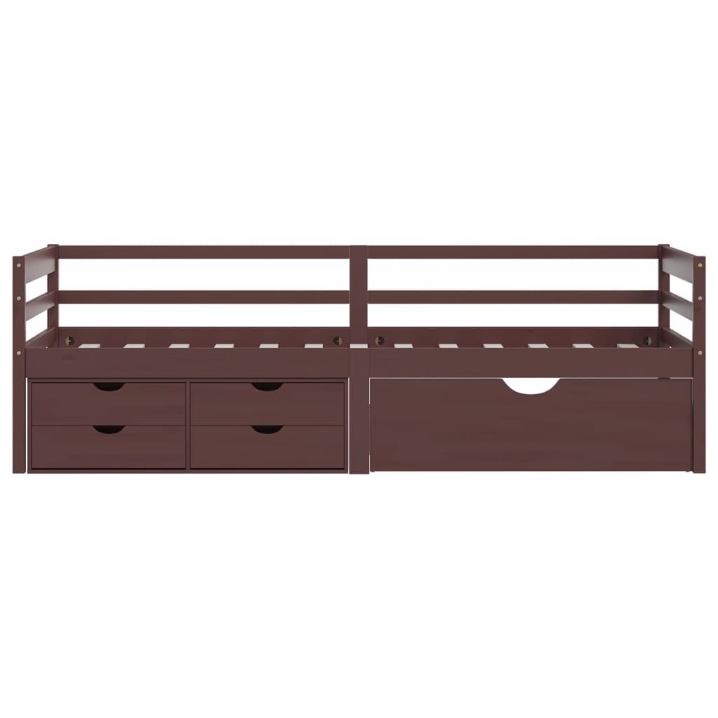 Bedframe met lades en kast grenenhout 90x200 cm