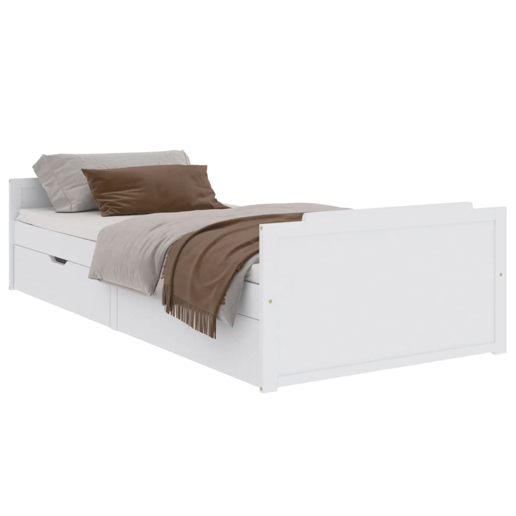 Bedframe met lades massief grenenhout 90x200 cm