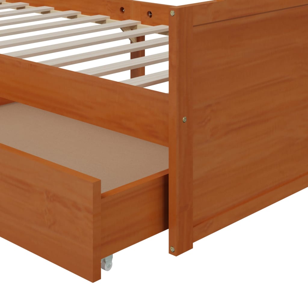 Bedframe met lades massief grenenhout 90x200 cm