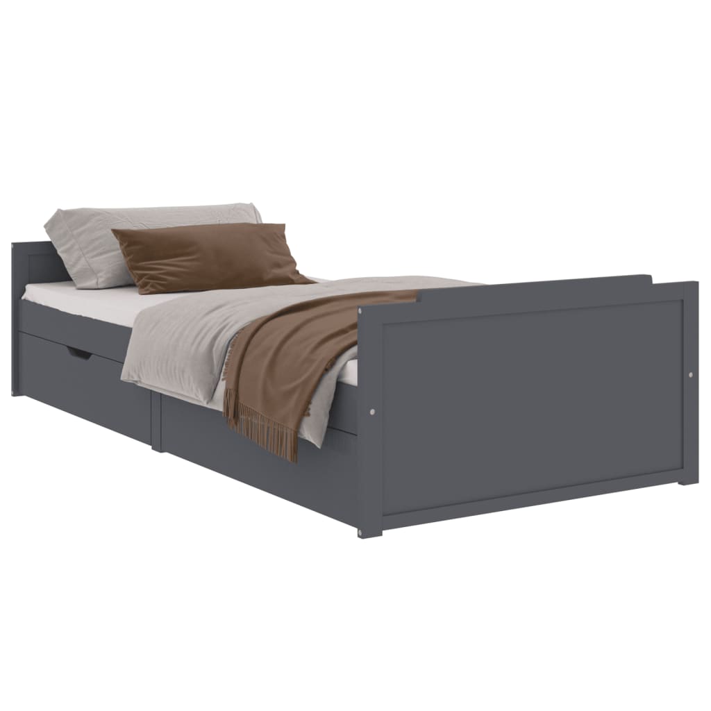 Bedframe met lades massief grenenhout 90x200 cm