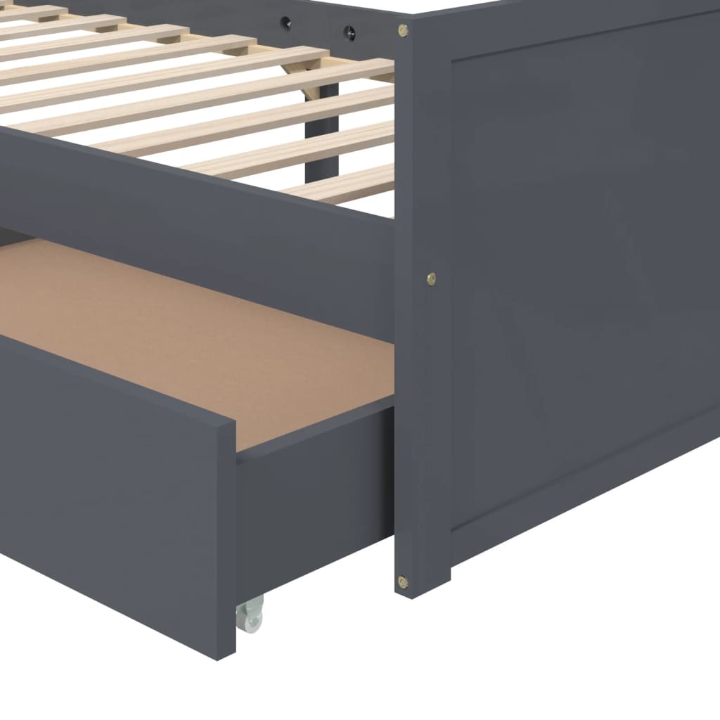 Bedframe met lades massief grenenhout 90x200 cm