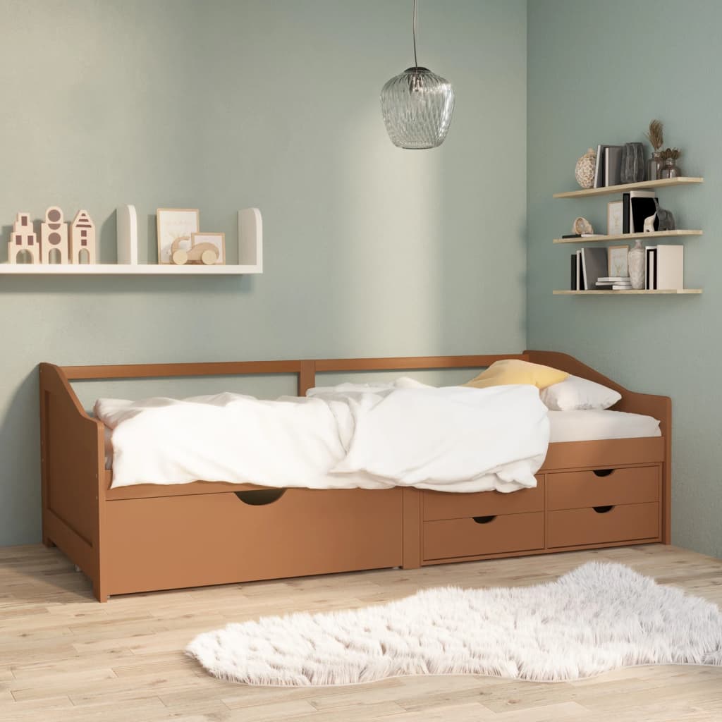 Bedbank 3-zits met lades grenenhout 90x200 cm