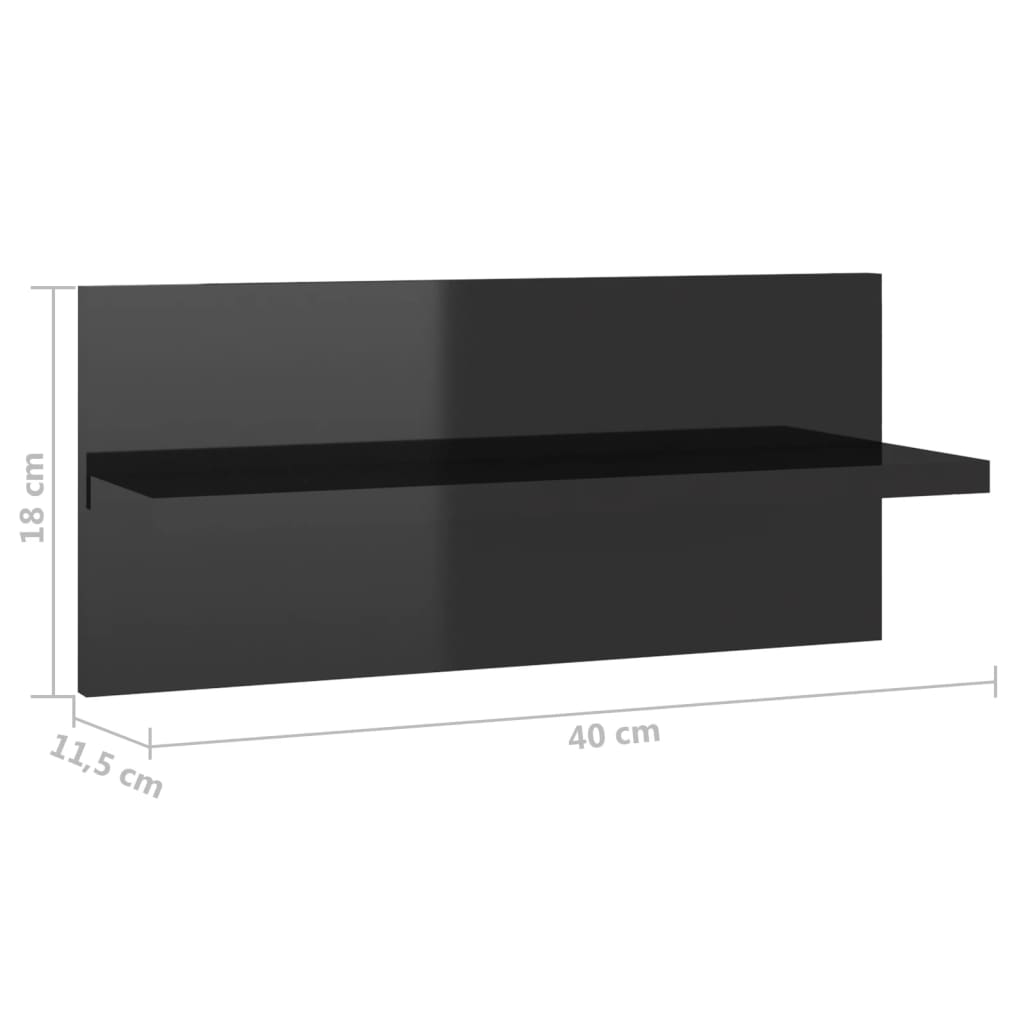 Wandschappen 4 st 40x11,5x18 cm bewerkt hout wit