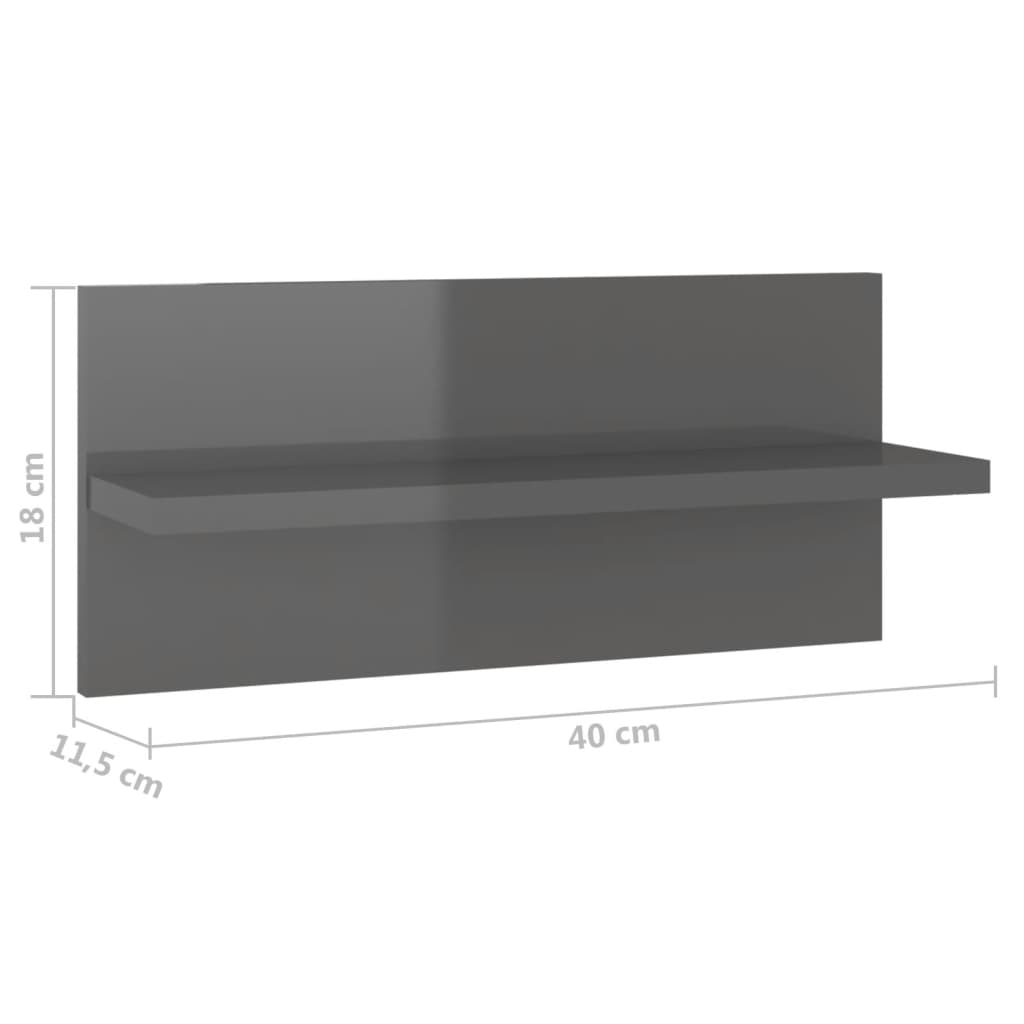 Wandschappen 4 st 40x11,5x18 cm bewerkt hout