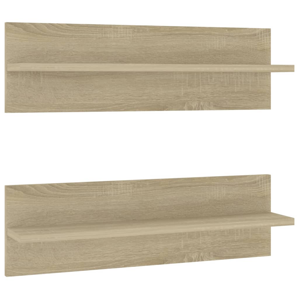 Wandschappen 2 st 60x11,5x18 cm bewerkt hout