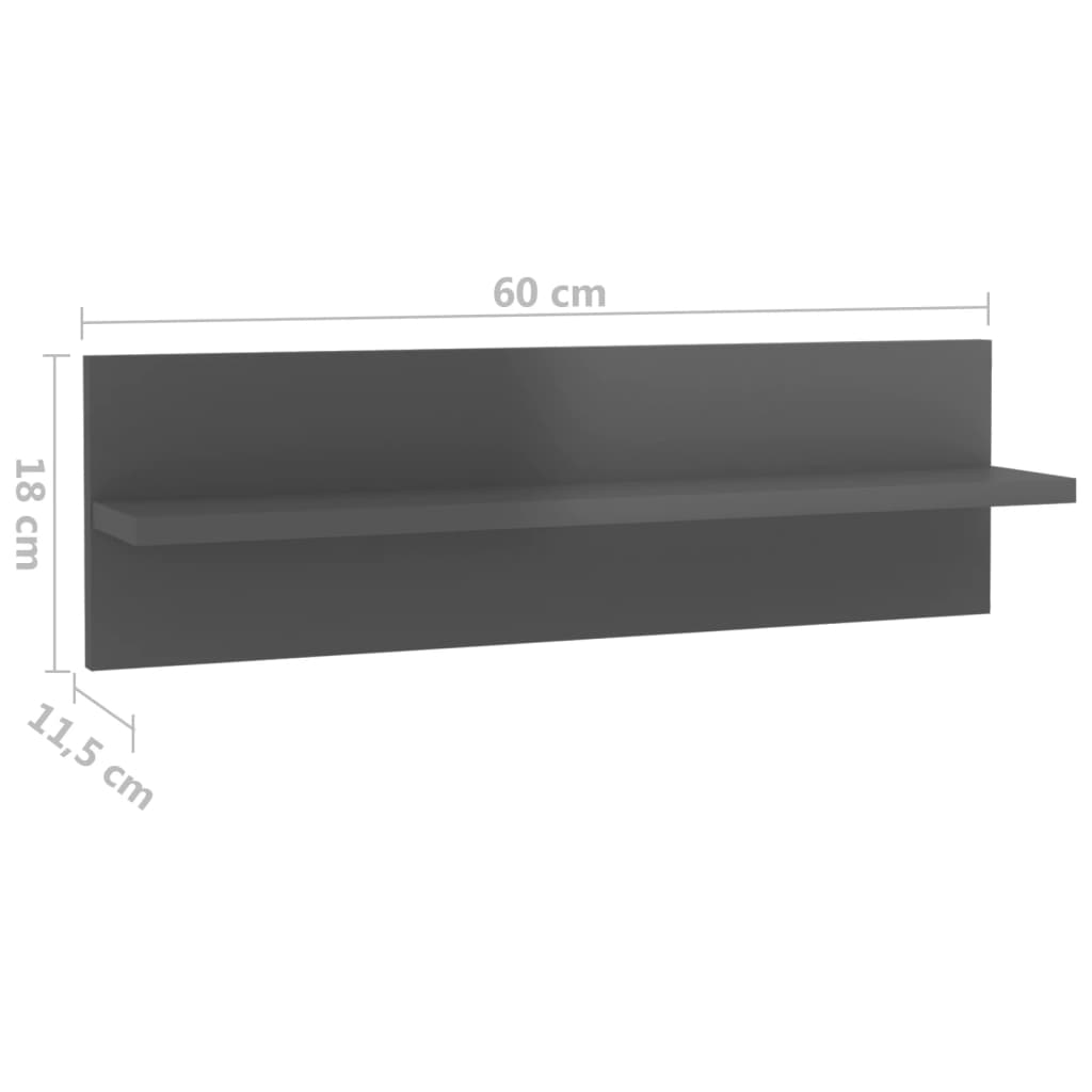 Etagères murales 2 pcs 60x11,5x18 cm en dérivé du bois