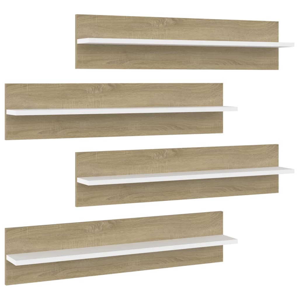 Etagères murales 4 pcs 80x11,5x18 cm bois d'ingénierie