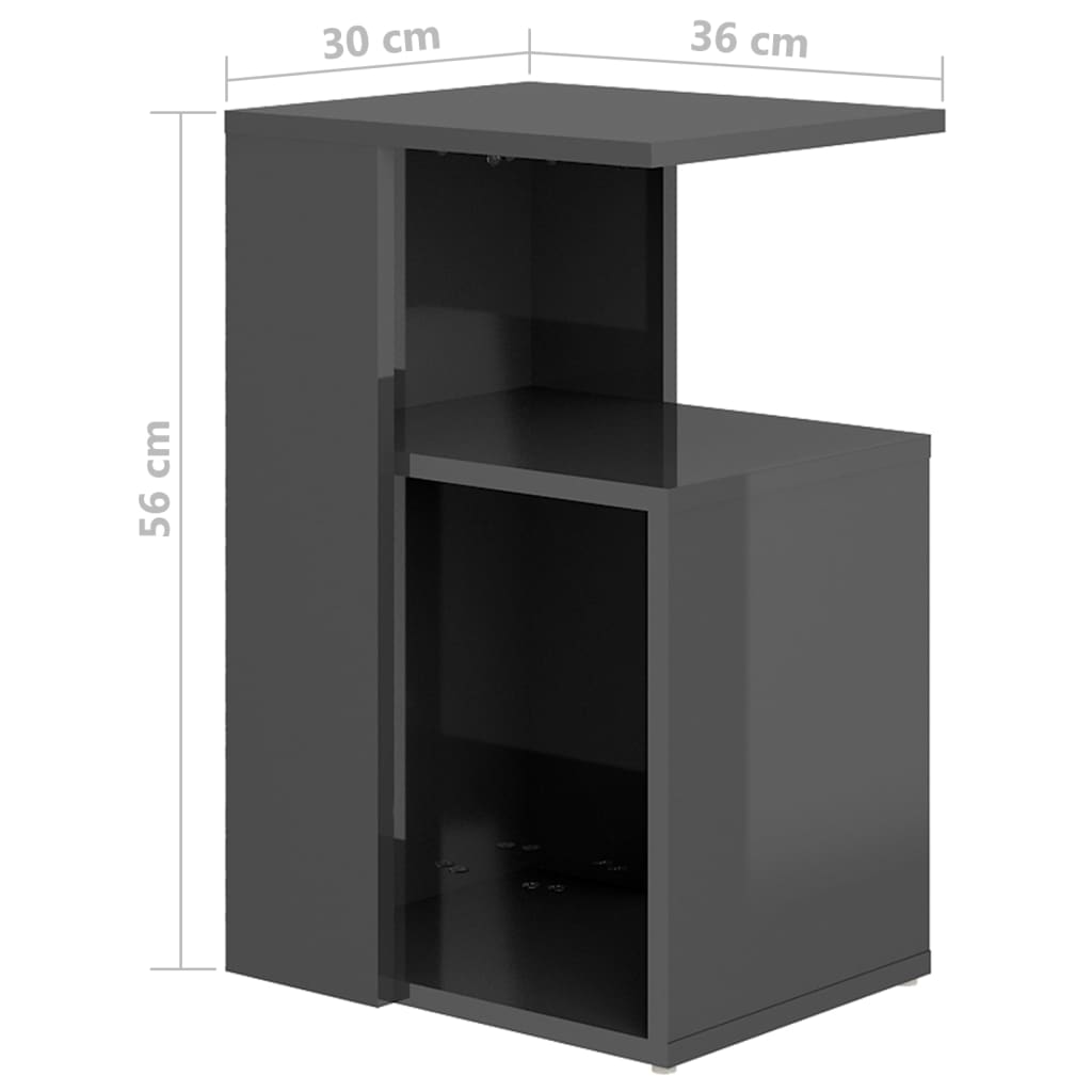 Bijzettafel 36x30x56 cm bewerkt hout