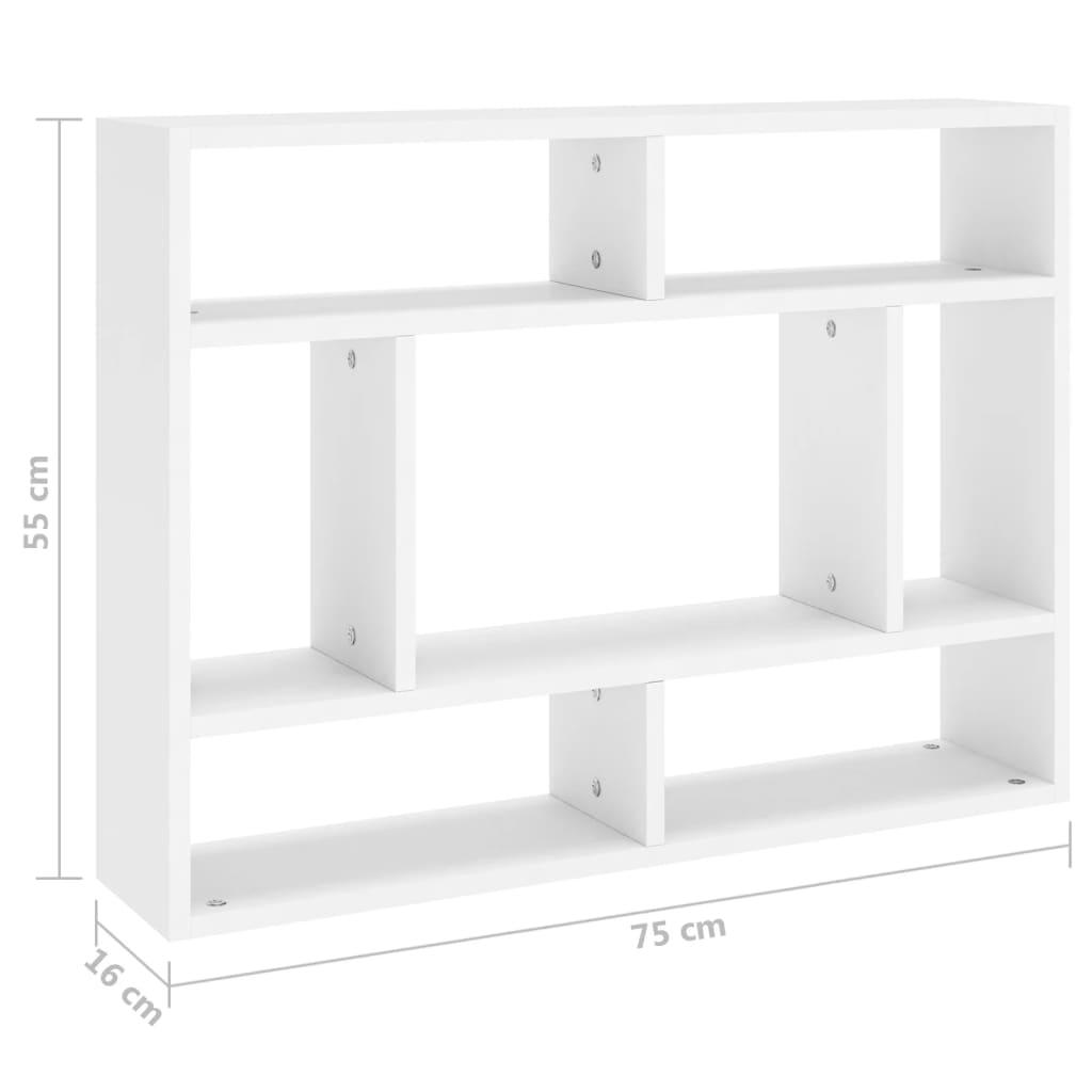 Wandschap 75x16x55 cm bewerkt hout