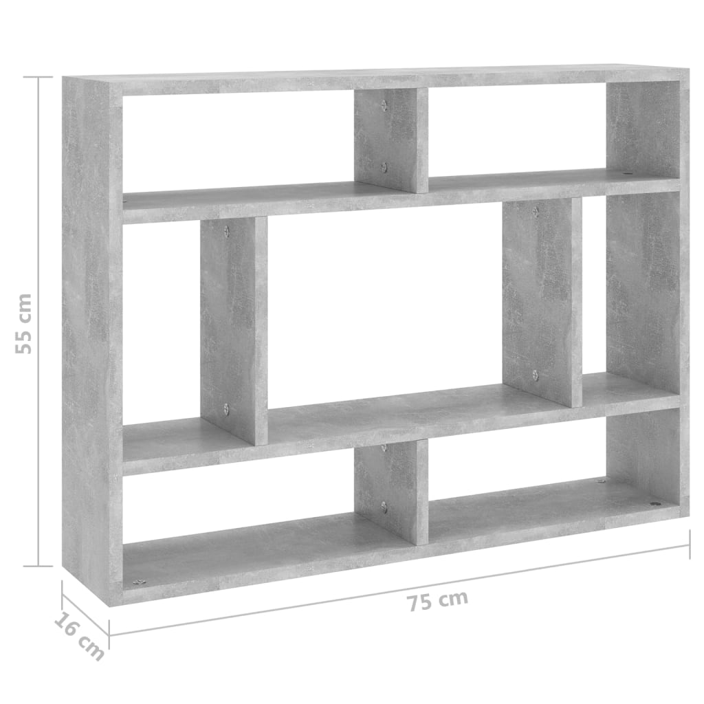 Wandschap 75x16x55 cm bewerkt hout