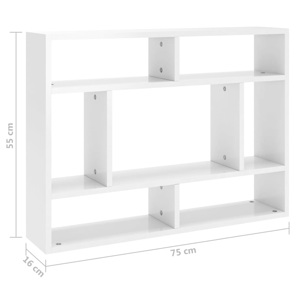 Etagère murale 75x16x55 cm en dérivé du bois, couleur chêne