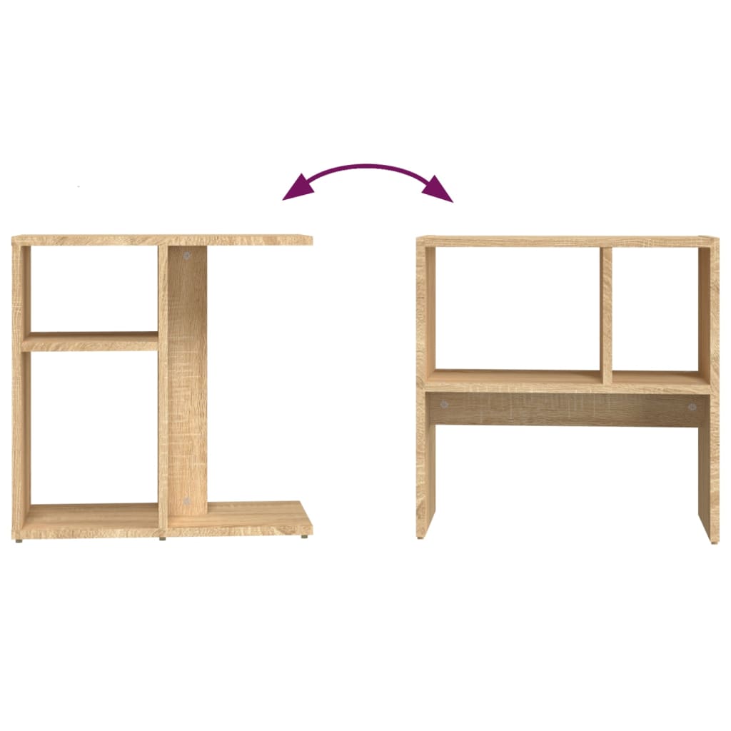 Bijzettafel 50x30x50 cm bewerkt hout eikenkleurig