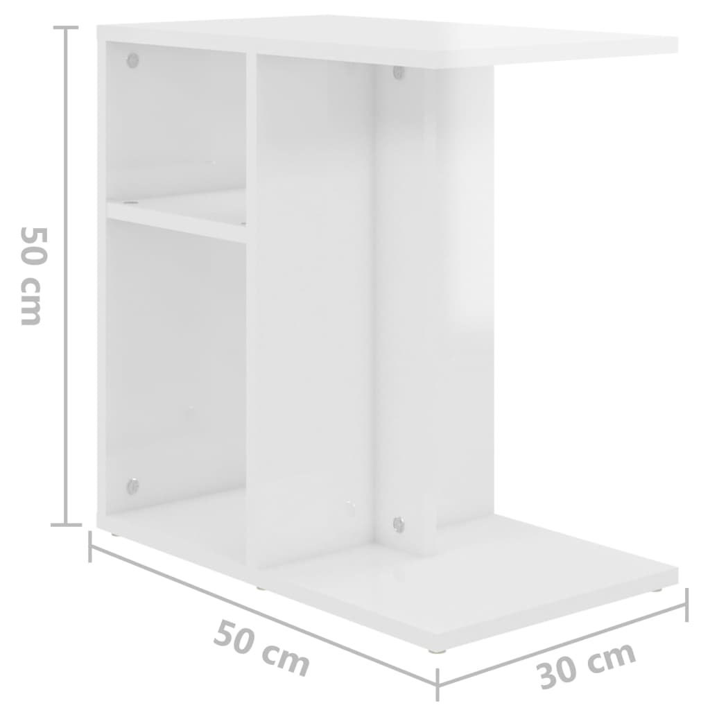 Bijzettafel 50x30x50 cm bewerkt hout eikenkleurig