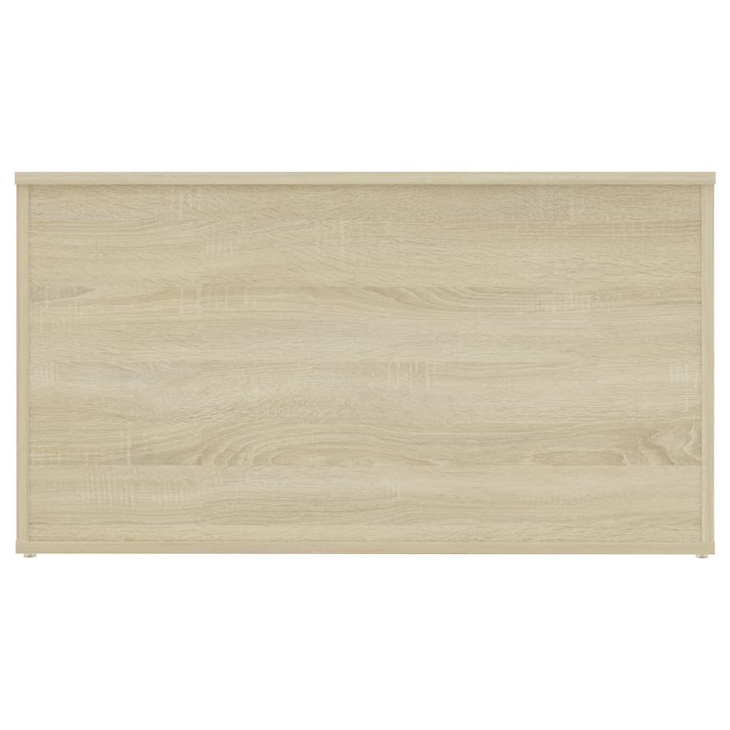 Opbergkist 84x42x46 cm bewerkt hout eikenkleurig