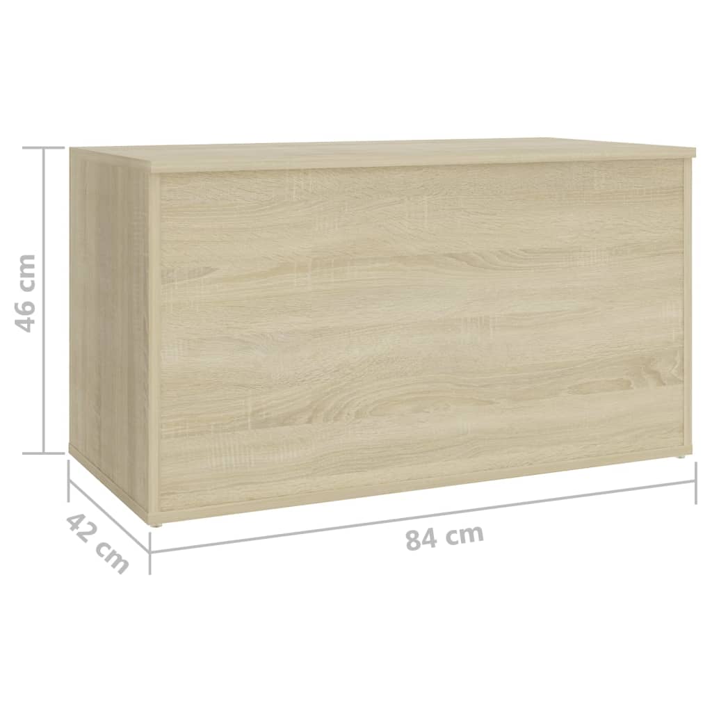 Opbergkist 84x42x46 cm bewerkt hout eikenkleurig