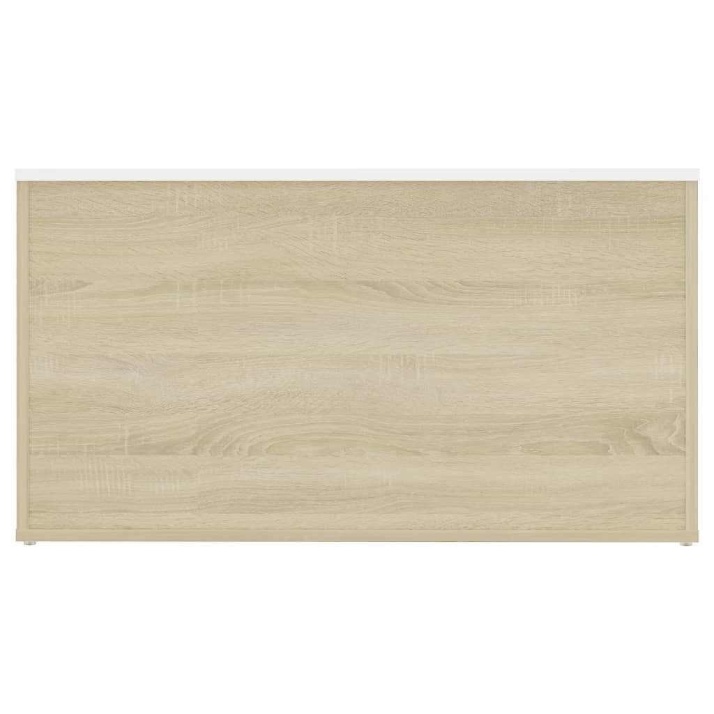 Opbergkist 84x42x46 cm bewerkt hout eikenkleurig