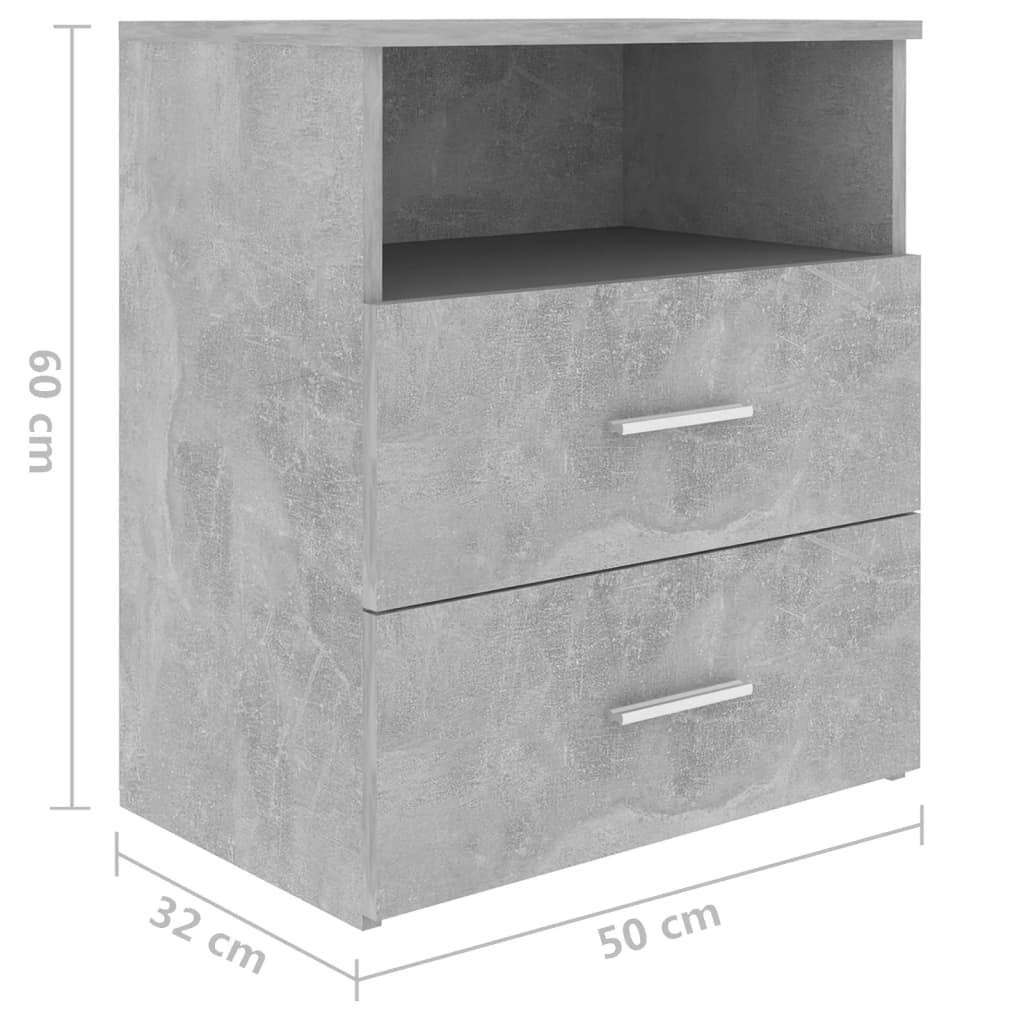 Nachtkastjes 2 st 50x32x60 cm eikenkleurig