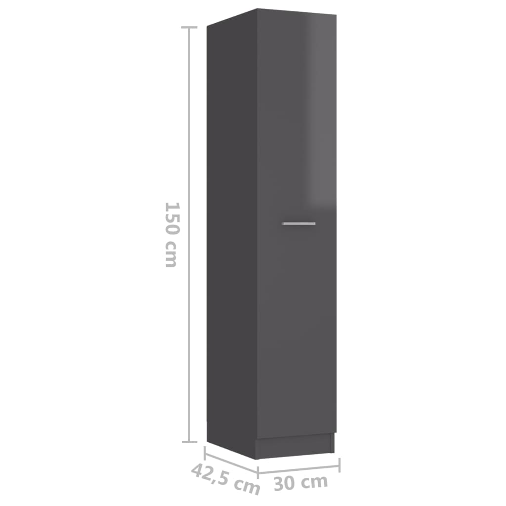 Apothekerskast 30x42,5x150 cm bewerkt hout