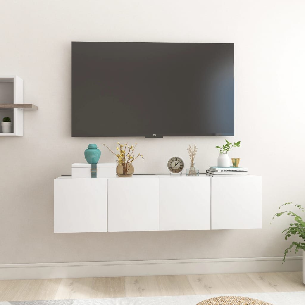 Meuble TV suspendu 60x30x30 cm en dérivé du bois couleur chêne