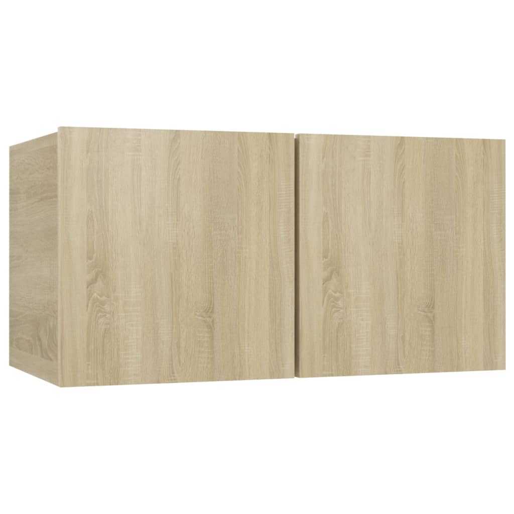 Tv-meubel hangend 60x30x30 cm bewerkt hout eikenkleurig