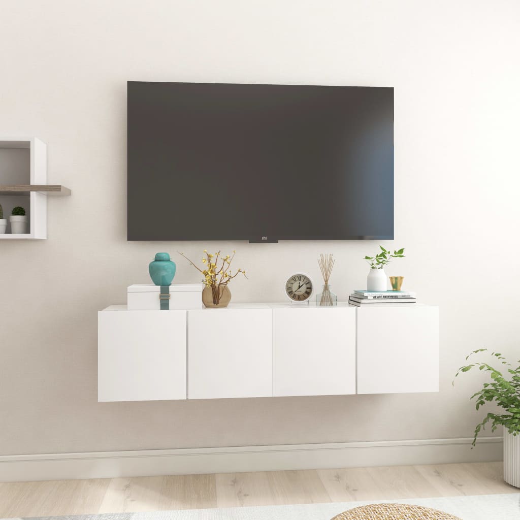 Meuble TV suspendu 60x30x30 cm en dérivé du bois couleur chêne