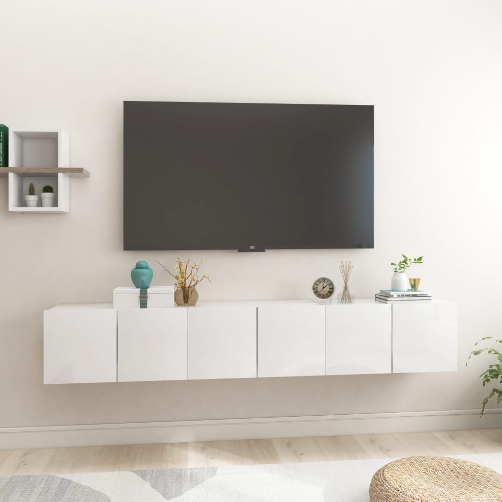 Meuble TV suspendu 60x30x30 cm en dérivé du bois couleur chêne