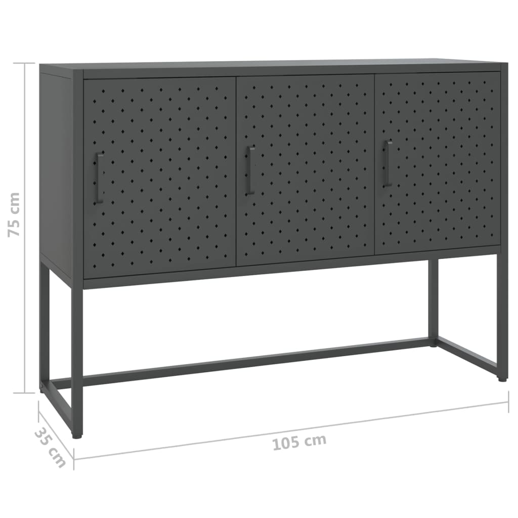 Dressoir 105x35x75 cm staal wit