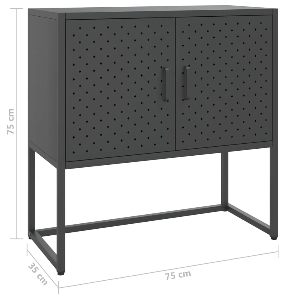 Dressoir 105x35x75 cm staal wit