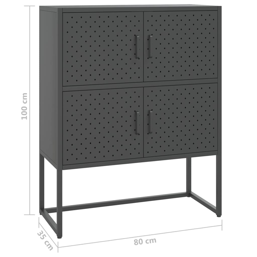 Hoge kast 80x35x100 cm staal