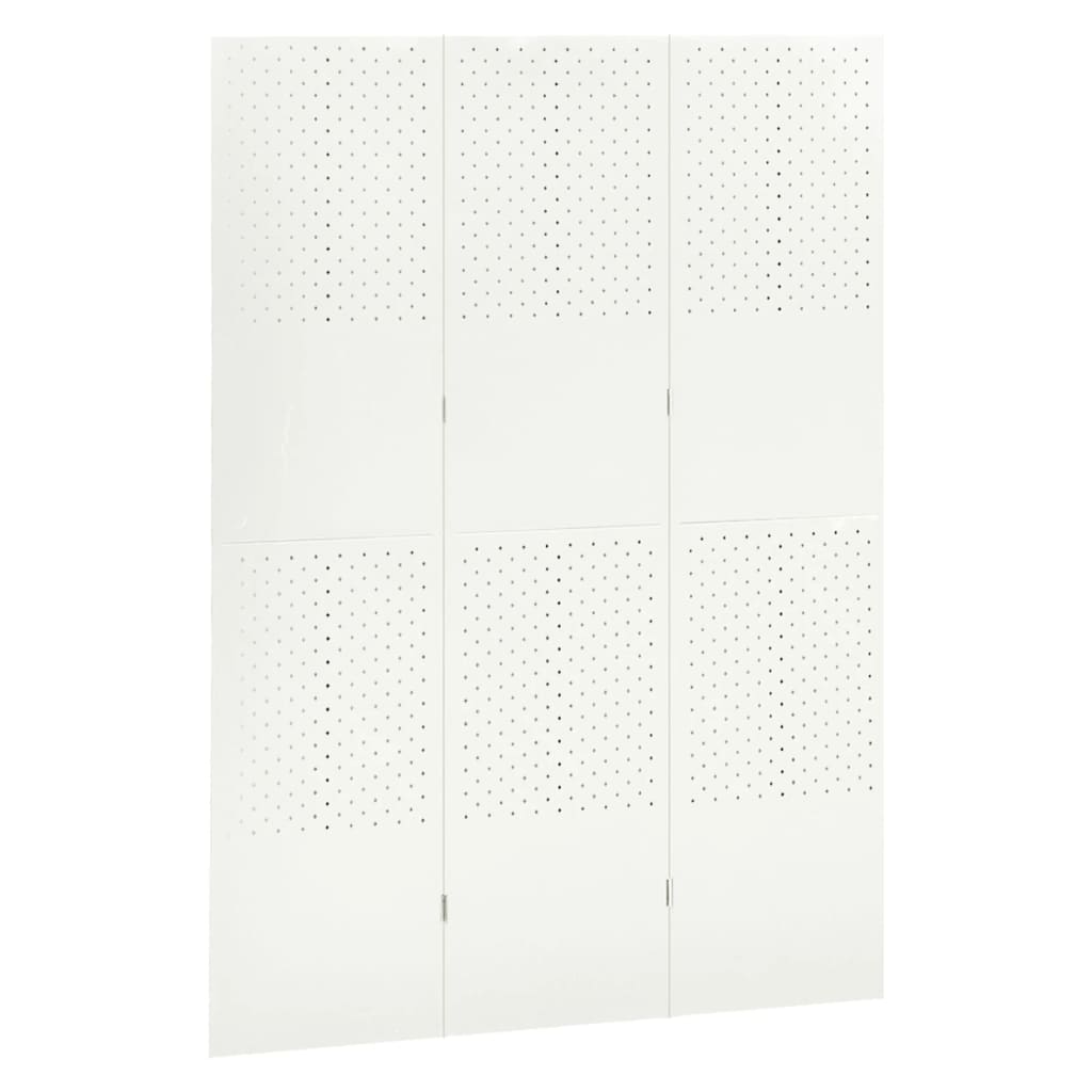 Kamerschermen 2 st met 6 panelen 240x180 cm staal wit