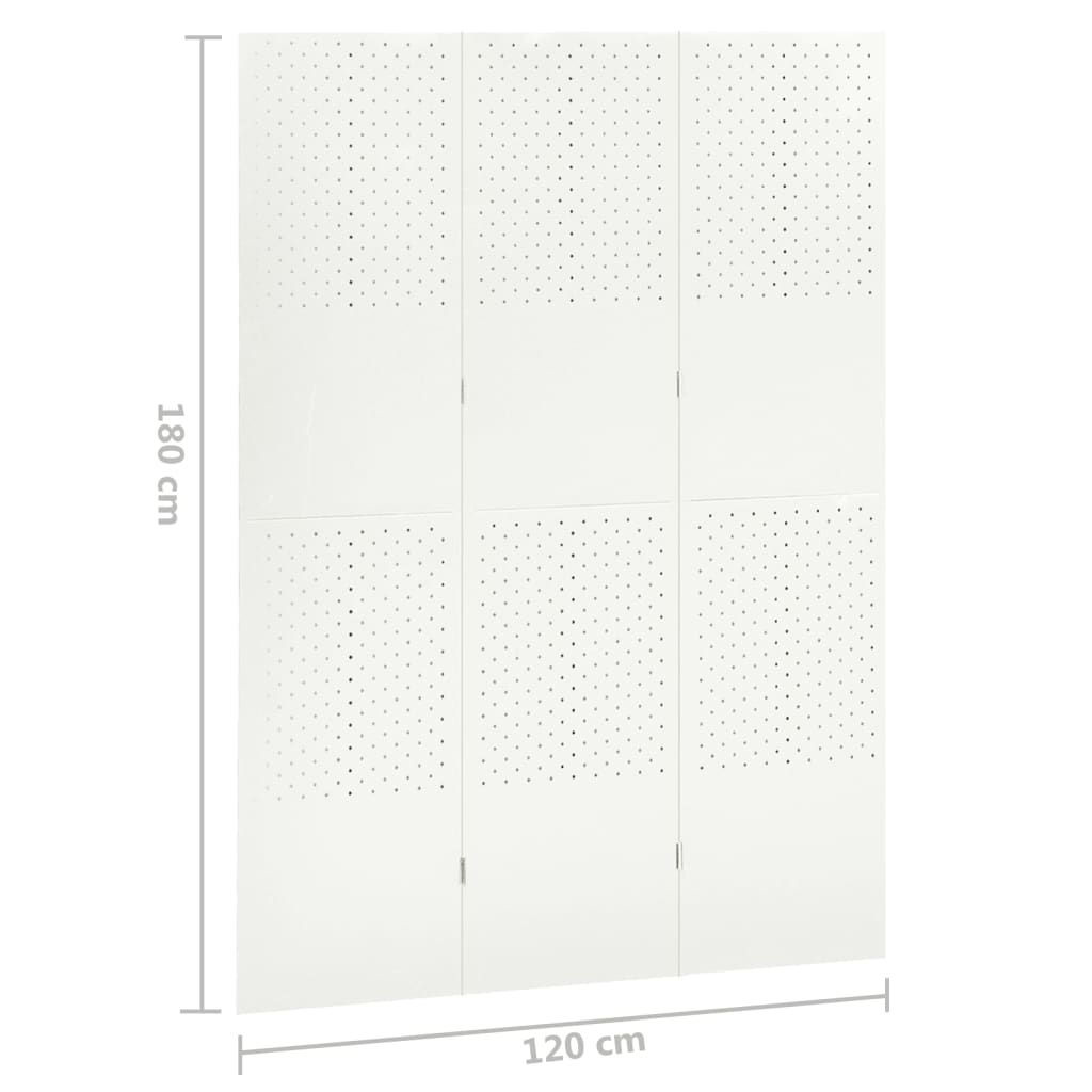 Kamerschermen 2 st met 6 panelen 240x180 cm staal wit