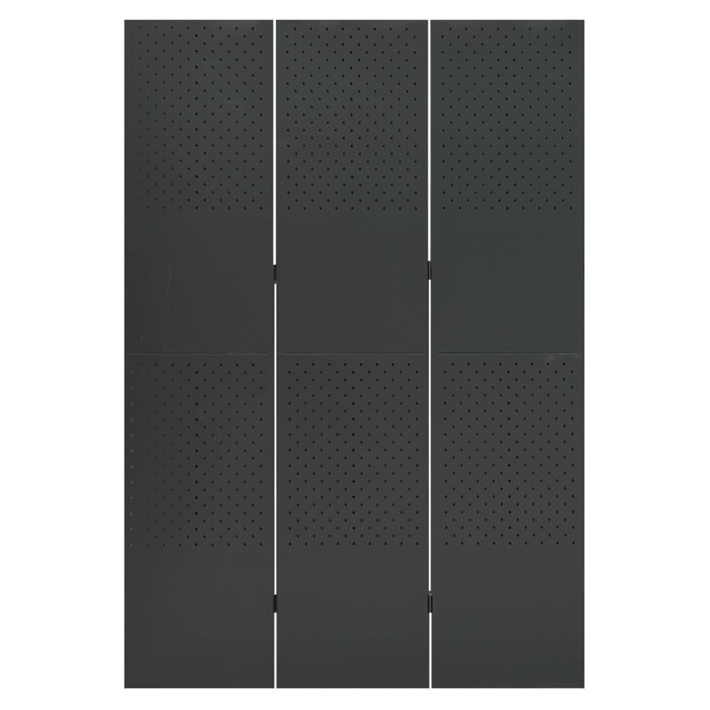 Kamerschermen 2 st met 6 panelen 240x180 cm staal wit