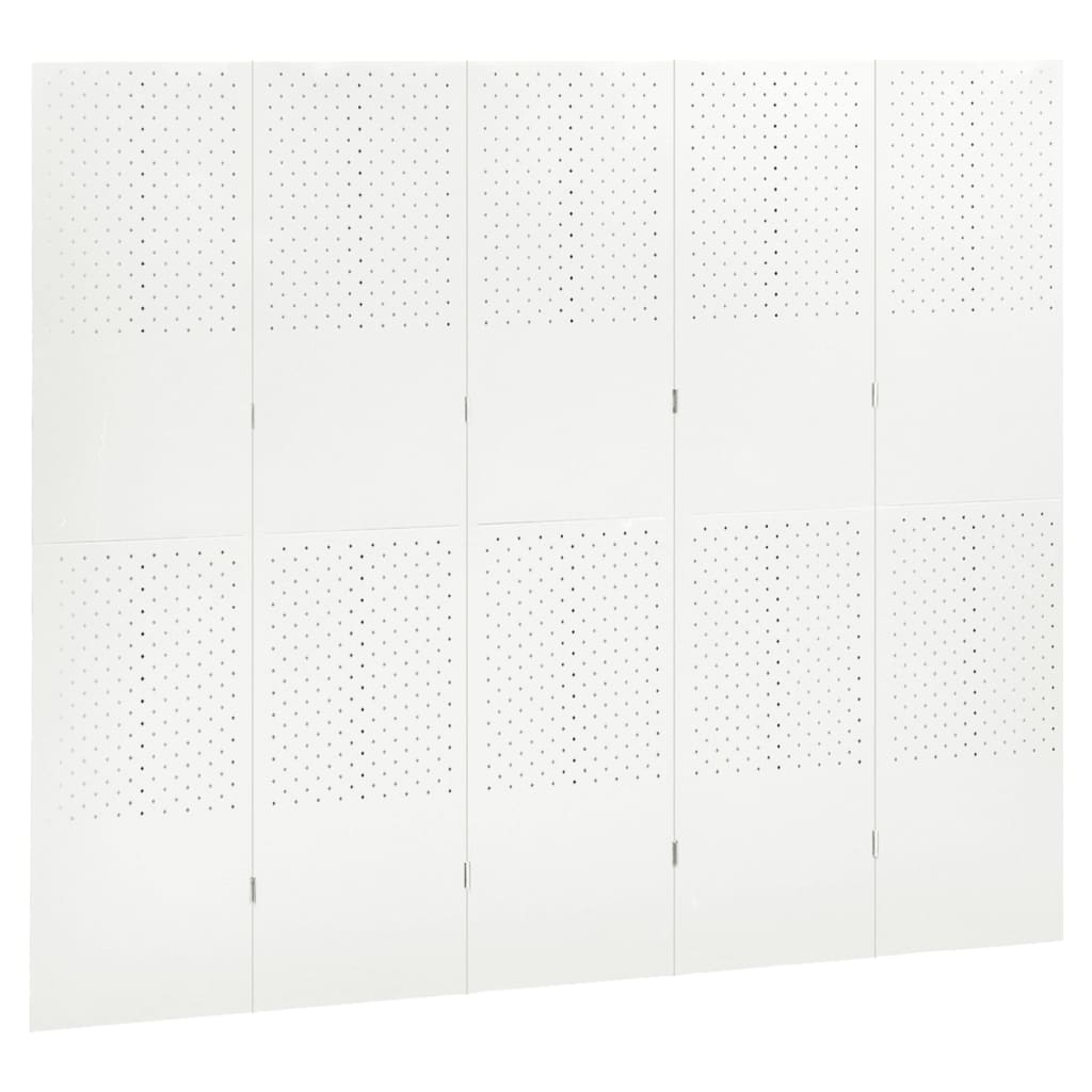 Kamerschermen 2 st met 6 panelen 240x180 cm staal wit