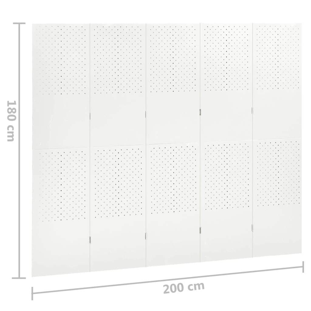 Kamerschermen 2 st met 6 panelen 240x180 cm staal wit