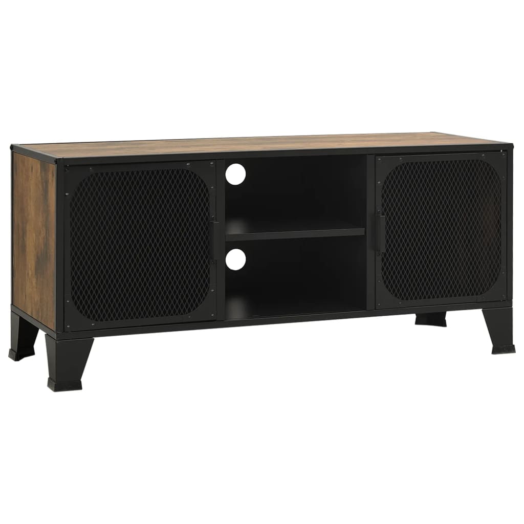 Tv-meubel 105x36x47 cm metaal en MDF rustiek bruin