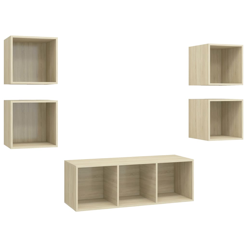 Ensemble de meubles TV 5 pièces en bois