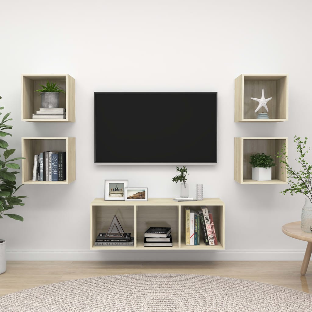 Ensemble de meubles TV 5 pièces en bois