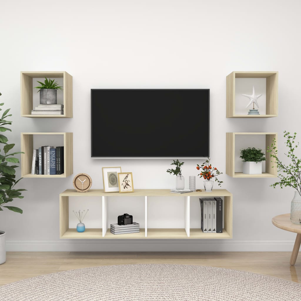 Ensemble de meubles TV 5 pièces en bois