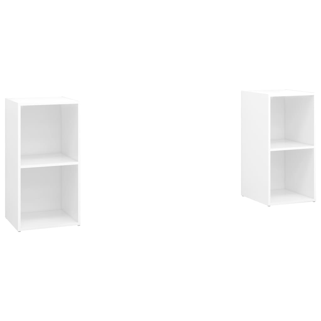 Meuble TV 2 pcs 72x35x36,5 cm fini bois-béton gris