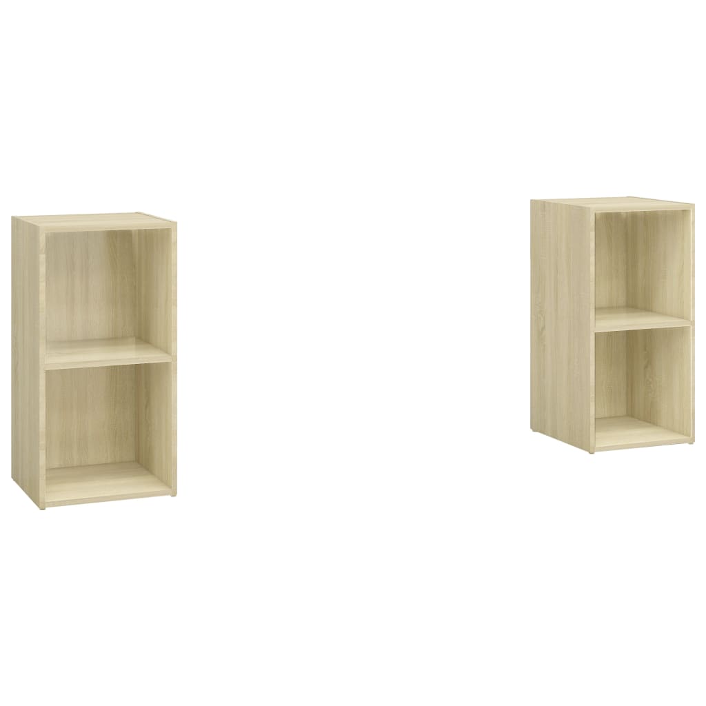 Meuble TV 2 pcs 72x35x36,5 cm bois fini chêne sonoma coloré