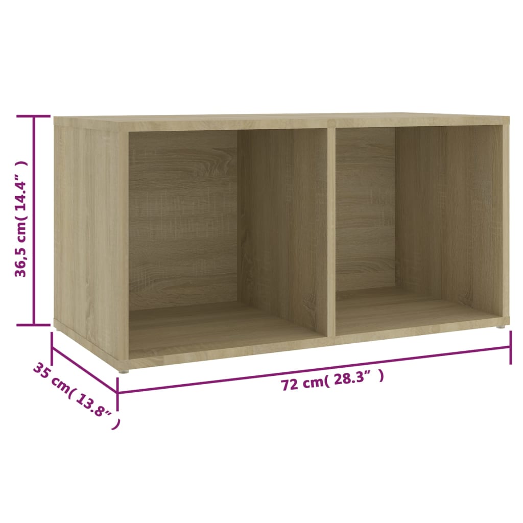 Tv-meubelen 2 st 72x35x36,5 cm bewerkt houtsonoma eikenkleurig