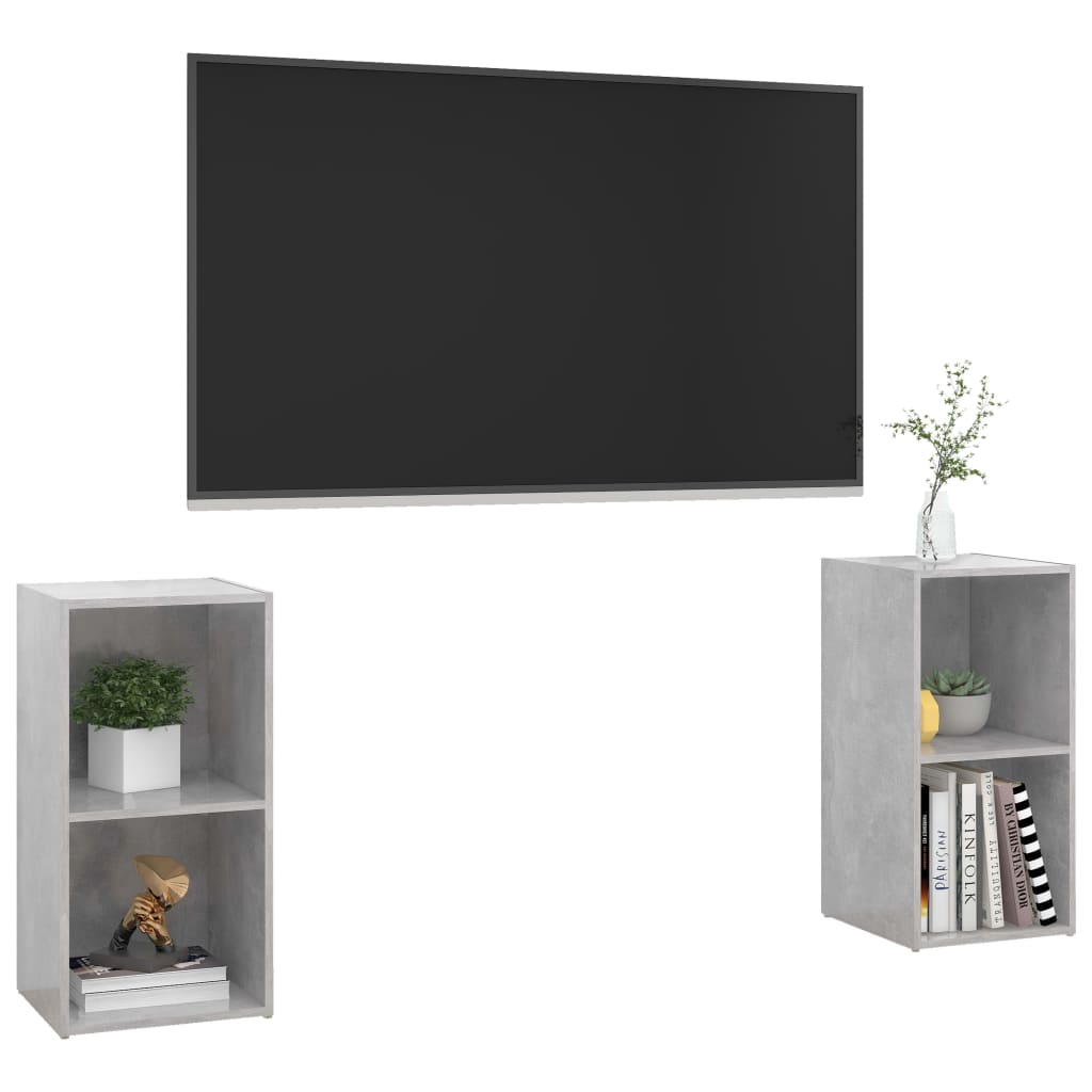 Tv-meubelen 2st 72x35x36,5 cm bewerkt houtwit eikenkleur