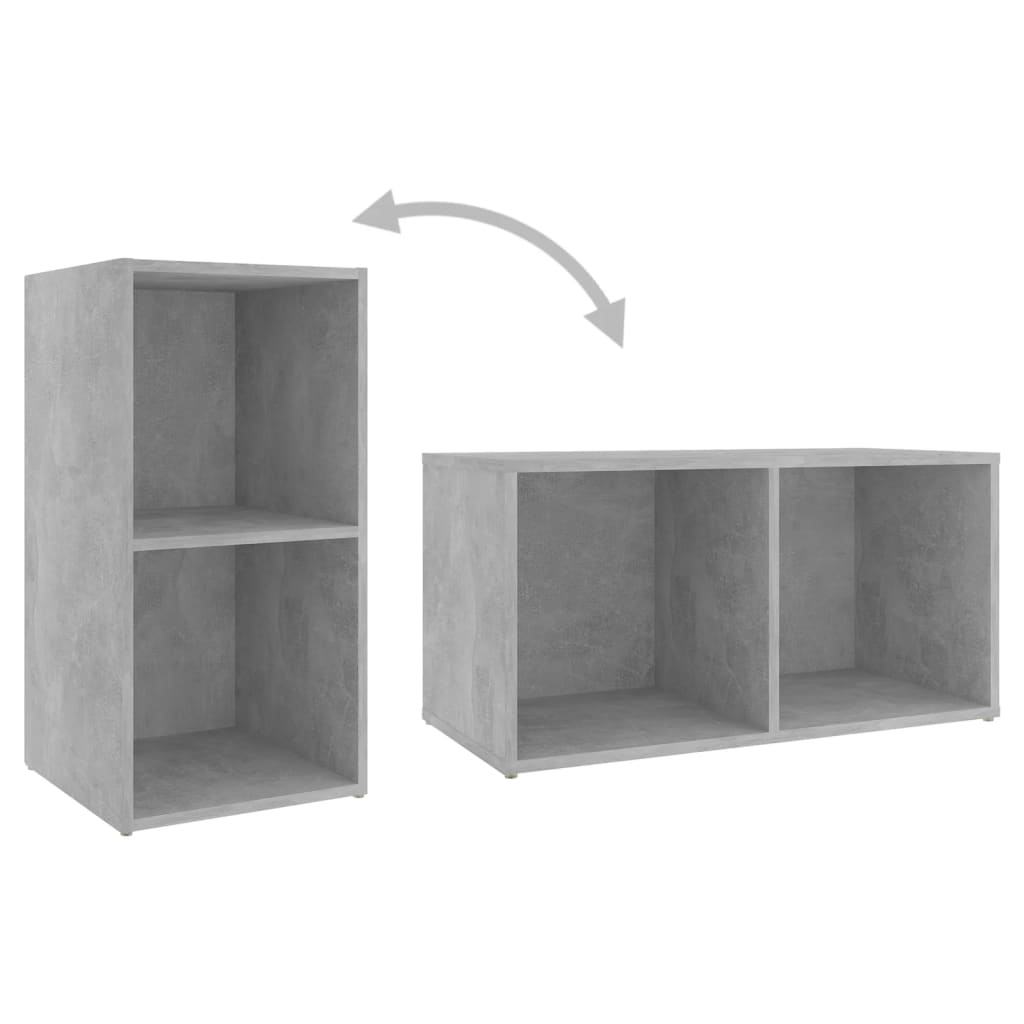 Meuble TV 2 pcs 72x35x36,5 cm fini bois-béton gris