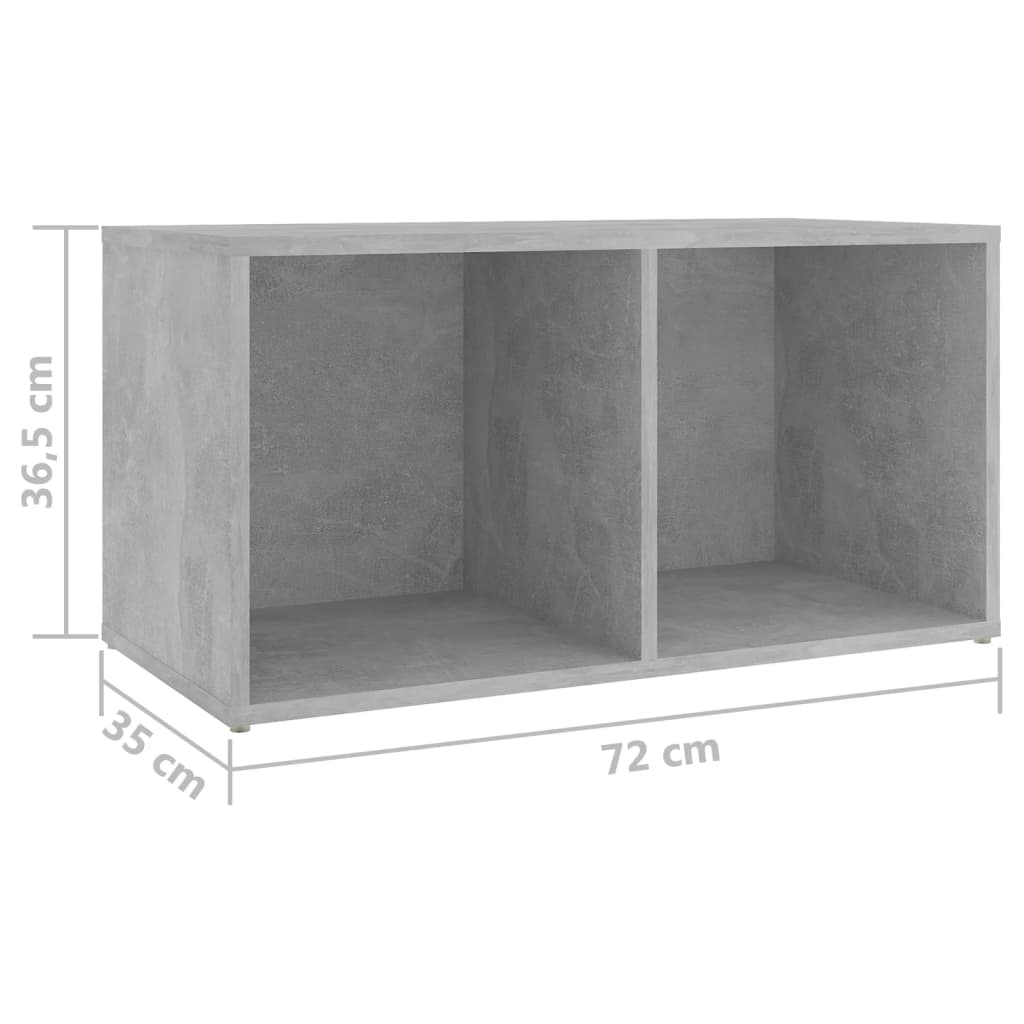 Meuble TV 2 pcs 72x35x36,5 cm fini bois-béton gris