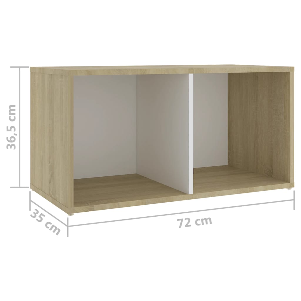 Meuble TV 2 pcs 72x35x36,5 cm fini bois-béton gris