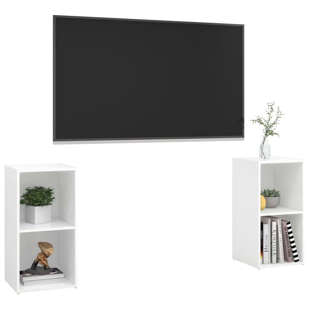 Tv-meubelen 2 st 72x35x36,5 cm bewerkt houtgrijs