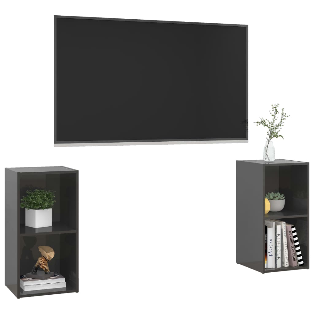 Tv-meubelen 2 st 72x35x36,5 cm bewerkt houtgrijs