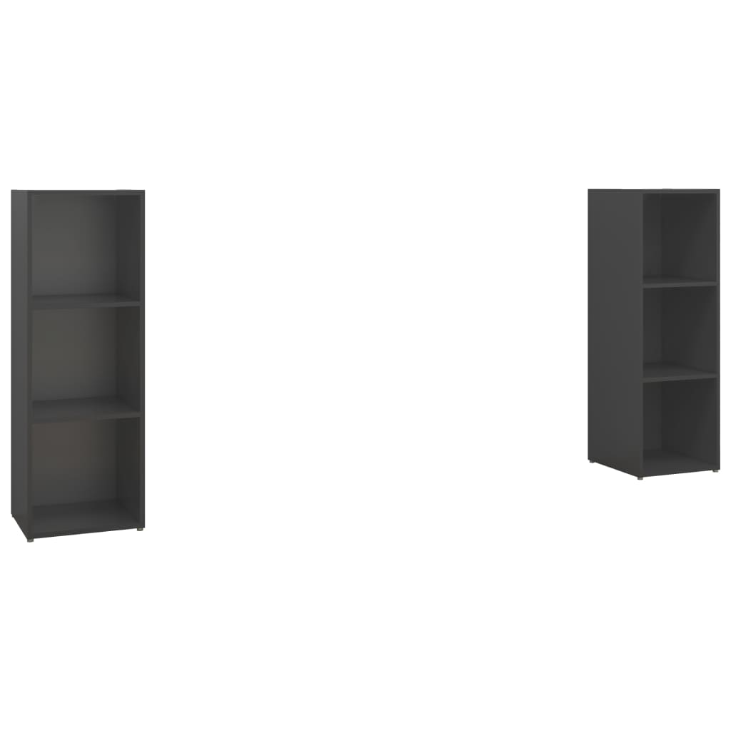 Meuble TV 2 pcs 72x35x36,5 cm fini bois-béton gris