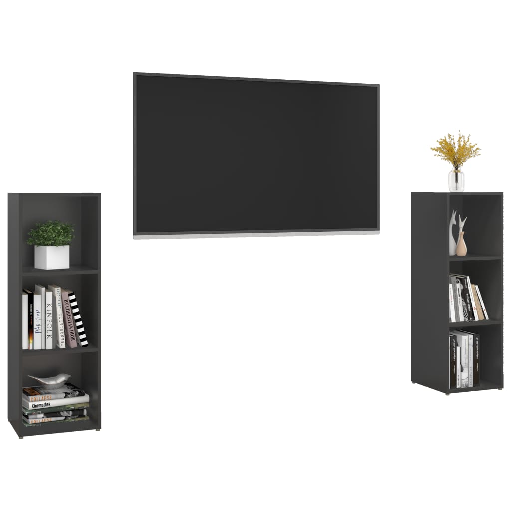 Tv-meubelen 2st 72x35x36,5 cm bewerkt houtwit eikenkleur