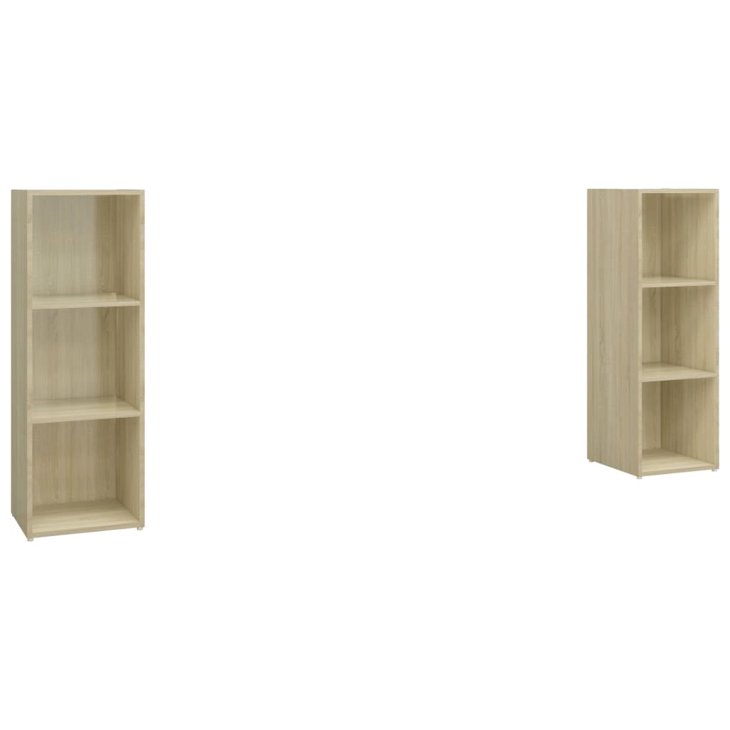 Meuble TV 2pcs 72x35x36,5 cm bois fini couleur chêne blanc